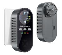 5 in 1 Carbon Monoxide Detectors, combination of natural gas leak detector and carbon monoxide detectors, Connect with 9V backup battery, carbon monoxide detector