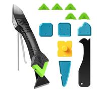 5 in 1 Caulking Tool Silicone Sealant Finishing Tool with Wallpaper Paint Scraper, Caulk Remover and Silicone Sealant Remover Tool, Adhesive Residue Scrapers Seam Repair Kit for Kitchen Bathroom