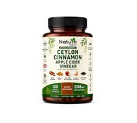 5-in-1 Ceylon Cinnamon Capsules 2355mg - Apple Cider Vinegar Capsules with Turmeric, Panax Ginseng & Bioperine - Cinnamon Supplements for Women & Men - Non-GMO, Vegan, Gluten-Free (120 Ct)