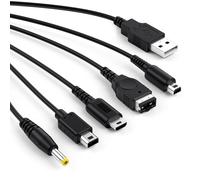 5 in 1 Charger Cable for Nintendo DS Lite, USB Charging Lead for DS Lite, Wii U, New 3DS XL, 3DS, 2DS, DSi XL, Gameboy Advance SP, PSP 1000/2000/3000 - Multi-Compatible Charging Cable for Multiple Gam