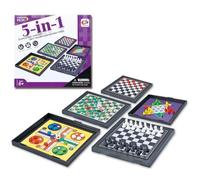 5 in 1 Chess Board Set, Board Mini Magnetic Chess, Traditional Fun Board, Have Snakes and Ladders, Ludo Games, Draughts, Checkers, Various Ways to Play for All People