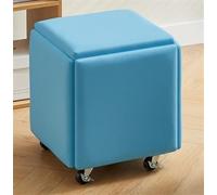 5-in-1 Convertible Leather Ottoman Cube Chair with Wheels - Versatile Foot Stool & Sofa Stools for Living Room Dining Room Office & Small Spaces - Chic & Functional Furniture for Modern Home