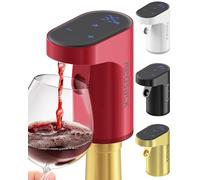5-in-1 Electric Wine Decanter with Aerator,Digital Alcohol Bottle Dispenser Adjustable Dosing,Smart Whiskey Pourer, Liquor/Spirits Pump Automatic,Nice Gifts for Women Men Mom Dad Husband Boss (Red)