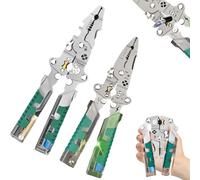 5-in-1 Electrical Pliers - Folding Wire Stripper Tool with Voltage Tester | Crimping, Cutting, Screwdriving | Foldable Design for Electricians, Folding Stylus Screwdriver Wire Stripper (A+B)