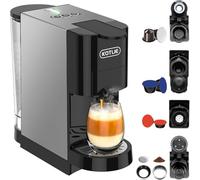 5 in 1 Espresso Single Serve Coffee Machine for Nespresso Original/Dolce Gusto/Mio/L’OR/Ground Capsule and ESE Coffee Pods,19Bar Multi-Capsule Coffee Machine AC-513HF(BLACK-513HF)