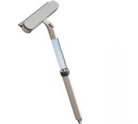 5-in-1 Extendable Glass Scraper with Spray Distribution System Squeegee and Replaceable Scrub Fabric for Daily Use (White)