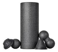 5 in 1 Foam Roller Set for Muscle Recovery,EPP Fascia Roller with Hedgehog Ball Roller,Trigger Point Massager and Fascia Ball,Suitable for Yoga,Pilates and Stretching Muscles After Exercise (Black)