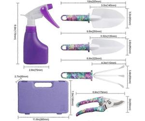 5-in-1 Gardening Tools for Women with Carrying Case, Sturdy Gardening Tools with Ergonomic Handle, Gardening Gift for Parents