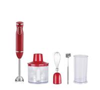 5-in-1 Hand Blender Set, Immersion Stick Blender with Electric Whisk, Milk Frother, Compact Multi-Function Food Processor for Kitchen, Puree, Soup and Baby Food(Red)