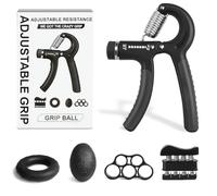 5-in-1 Hand Grip Strengthener Set - Adjustable Forearm & Finger Exerciser Kit (5-60KG) - Includes Gripper, Finger Stretcher, Egg Ball, Resistance Ring, Finger Trainer & Storage Bag (5 Pcs)