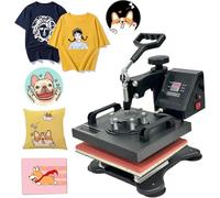 5 in 1 Heat Press Printing Machine,29 X 38 cm Multifunctional Sublimation Transfer Sublimation Printing,360 Degree,for T Shirt Mug Hat Cap Plate Transfer Printer