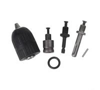 5-in-1 Heavy-Duty Keyless Drill Chuck Set, 2-13 mm Capacity with, 1/4" Hex, 3/8" & 1/2" Square Wrench Adapters, 1/2" x 20