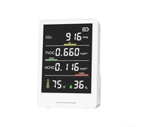 5-in-1 Indoor Air Quality Meter HCHO Formaldehyde TVOC Detector with Temp Humidity, USB Rechargeable Gas Analyzer Tester for Home Office School Vehicle Use