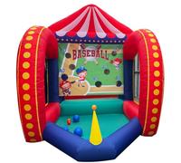 5 in 1 Inflatable Carnival Bundle Game Inflatable Sport Games Multi Sports Soccer Axe throw, Football, Knock down, Baseball Game for School, Family, Team Game, Birthday (Baseball)