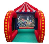 5 in 1 Inflatable Carnival Bundle Game Inflatable Sport Games Multi Sports Soccer Axe throw, Football, Knock down, Baseball Game for School, Family, Team Game, Birthday (Football)