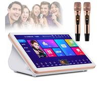 5 in 1 Karaoke Machine with 2 Microphones, 4K Touch Screen, Dual System for Karaoke, Movies, Games, YouTube, Cloud Updates