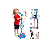 5-in-1 Karaoke Microphone Toy,2026 New All-in-One Microphone Toy, Funny Kids MicrophoneToys with Adjustable Stand,Speaker & LED Lights,Portable Karaoke for Boys Girls,ChristmasGift for Little Singers