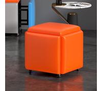 5-in-1 Leather Sto Cube with Swivel Casters Transformable Seating for Living Room Bedroom Office Cact Space Solut Size: 35cm
