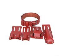 5 in 1 Leather Tool Belt Pouch Organizer with 4 Movable Holders for Spanners Hammers and Level, Ergonomic Wear Resistant Scaffold Bag Holder for DIY and(Brown)