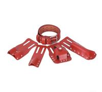 5 in 1 Leather Tool Belt, Scaffolding Tool Pouch with Movable Tool Holders, for Level Spanners Scaffold, Electricians Pouch (Brown)