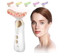 5 in 1 Led Facial Sculptor, ANLAN 24K Gold Face Massager with Red Light Therapy,EMS Face Lifting Device Anti Aging with 5 Colors 4 Modes 42±3°C for Neck,Jaw,Cheek,Double Chin Reducer for Toning & Firm