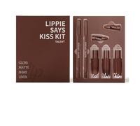 5 In 1 Lipstick Set For Women Girls Matte Liquid Lipstick +Shimmer Lip Gloss + Plumping Gloss + Liner Pencil Professional Lip Makeup Gift Kit