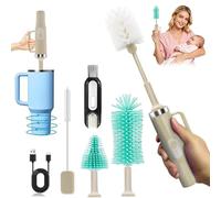 5-in-1 Long Handle Electric Bottle Brush Cleaner and Straw Cleaning Brush with Removable Brush Head, Multi-Function Rechargeable,for Stanley Cups, Baby Bottles, Pacifiers, Coffee Cups, Sports Bottles