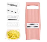 5 in 1 Manual Vegetable Grater Slicer,Vegetable Shredder,Carrot Grater,Veg Chopper Grater,Cabbage Shredder,Vegetable Chopper Manual for Carrot Vegetable Onion Cabbage Potato Cucumber(Pink)