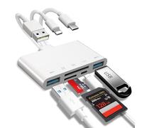 5-in-1 Memory Card Reader, SD Card Reader & USB OTG Adapter for Phone/Pad, USB C and USB A Devices with Micro SD & SD Card Slots, Supports SD/Micro SD/SDHC/SDXC/MMC