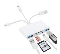 5-in-1 Memory Card Reader, USB OTG Adapter & SD Card Reader for iPhone iPad USB-C/USB-A Devices with Micro SD & SD Slots Supports SD/Micro SD/SDHC/SDXC/MMC