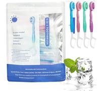 5 in 1 Mini Toothbrush & Floss & Tongue Scraper & Toothpick Set - 26PCS Disposable Travel Toothbrushes with Freshening Beads, Portable Oral Care Kit for On-The-Go Convenience (12PCS)