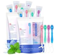 5 in 1 Mini Toothbrush & Floss & Tongue Scraper & Toothpick Set, 5 in 1 Toothbrush & Floss, All in One Oral Care On The Go, Individually Packed in Box, for Travel and Gatherings Daily Use (2pcs)