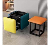 5 in 1 Multi-Colored Nesting Ottoman Stool with Swivel Casters, ckable Foot Stools and Ottomans, Rolling Chair for Living Room and Bedroom, Lar Cube Design