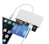 5-in-1 Multi USB C SD/TF/Smart Card Slot+USB OTG Memory Card Reader for iPhone 16/iPad Pro，DOD Military Common Access CAC Smart ID Card Reader for iPhone 16 15/iPad Pro/Mac/Samsung/Laptop/Tablets