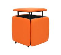 5-in-1 Multifunctal Rolling Ottoman Set - Leather Folding Stool with Carbon Steel e, 365lbs Capaci, Perfect for Living Room & Bedroom Decor, Versatile Seating Solut
