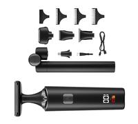 5 in 1 Multifunctional Electric Body Hair Trimmer with Rotatable Head LCD Display Type C Fast Charges and IPX6 Waterproof for Men Women Adjustable Corner Beard Pruner