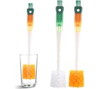 5-In-1 Multifunctional Water Bottle Cleaning Brush, Straw Brush, Baby Bottle Cleaner, Cleaning Brushes for Small Spaces, 2pcs (green and orangs)