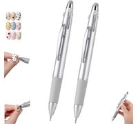 5 in 1 Nail Dotting Pen, Manicure Art Tools in Ballpoint Design with Size Marking and Pressing Head, Perfect for Painting, Sculpting, Rhinestones and Salon (2pcs)