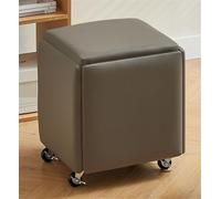 5 in 1 Nesting Ottoman Cube Chair - Versatile Leather Stools with Wheels Compact Footrest for Living Room & Dining Room Stylish Dark Gray Furniture for Space-Saving Solutions