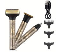 5-in-1 Nose, Beard & Hair Trimmer Kit, Rechargeable Grooming Set with Multiple Attachments