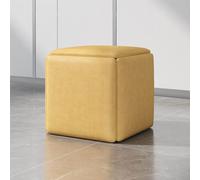 5-in-1 PU Leather Cube Ottoman Stackable Sofa Chair with Rolling Wheels Waterproof Square Footrest Versatile Stacking Stool for Living Room & Bedroom