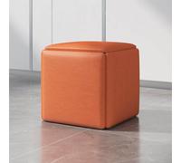 5-in-1 PU Leather Storage Ottoman Stackable Cube Seat with Rolling Wheels Waterproof Footstool Versatile Square Stool for Living Room Stylish & Functional Furniture