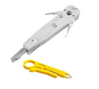 5-in-1 Punch Down Tool Kit -IDC Impact Ethernet Termination Tool with Wire Stripper for RJ45 Cat5/Cat6/Cat7 & Telephone Sockets Mechanical Sensor Switchable Cutter Built-in Hook & Screwdriver