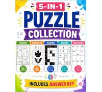 5-in-1 Puzzle Collection: Sudoku • Nonogram • Kakuro • Suguru • Calcudoku | Brain-Boosting Logic Puzzles with Answer Key