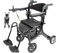 5 in 1 Rollator Walker for Seniors, Foldable Electric Power Walker Drive Rollator, Trolley with Seat, Portable Medical Walker Electric Wheelchair Combo,Rolling Walking Aid