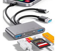 5-in-1 SD Card Reader,High-Speed USB 3.0 Adapter for Phone/Pad USB C/A Devices with TF&SD Card Slots, Supports SD/TF/SDHC/SDXC/MMC
