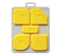 5-in-1 Sealant Applicator Kit, Portable Silicone Caulking Former with 23 Shapes, Mastic Tool for Kitchen & Bathrooms, Yellow