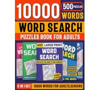 5 in 1 Set Word Search Puzzle Book for Adults: Word Search Puzzles Various Themed Activity Book For Adults, Seniors & Teens to Have Fun and Relieve Stress - Big Word Search Book With 500 Puzzles