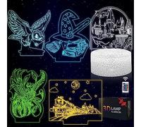5 in 1 Sets Magic Theme 3D Cute Night Light, 16 Color Change with Remote Control Lamp, Birthday Xmas Gifts for Kids Boys Girls Teens Friends