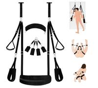 5 in 1 Sex Swing BDSM Bondage Restraints Kit Door Swing and Sex Restraints Wrist and Thigh Ankle Restraint Sex Toys Black
